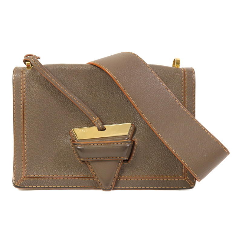 LOEWE 牛皮皮革Barcelona Medium金扣肩背袋-0