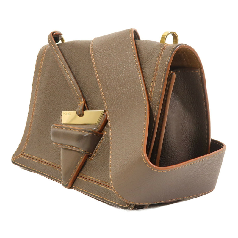 LOEWE 牛皮皮革Barcelona Medium金扣肩背袋-2