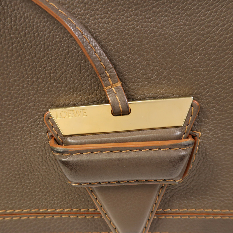 LOEWE 牛皮皮革Barcelona Medium金扣肩背袋-10