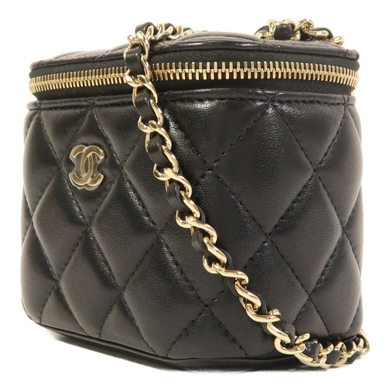 CHANEL 羊皮皮革Mini Vanity Case金扣鏈帶肩背袋-2