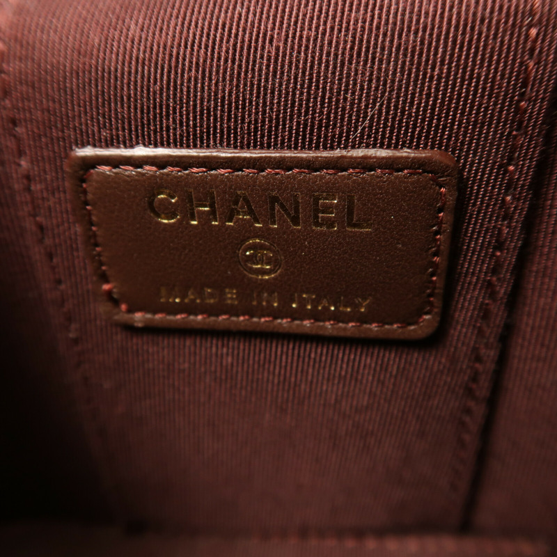 CHANEL 羊皮皮革Mini Vanity Case金扣鏈帶肩背袋-12