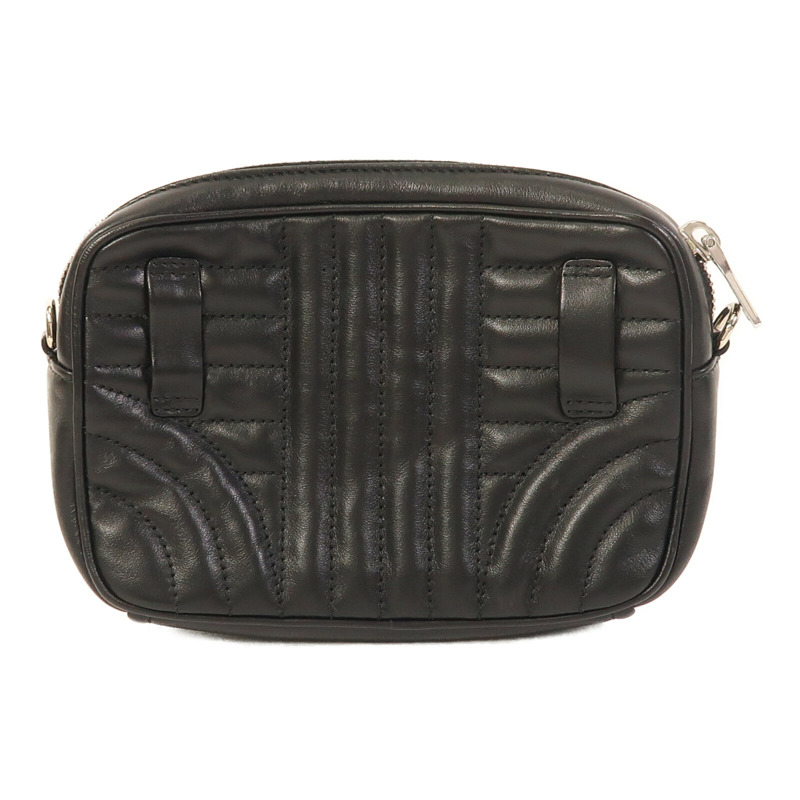 PRADA 牛皮皮革Shoulder Bag銀扣鏈帶肩背袋/腰包-1