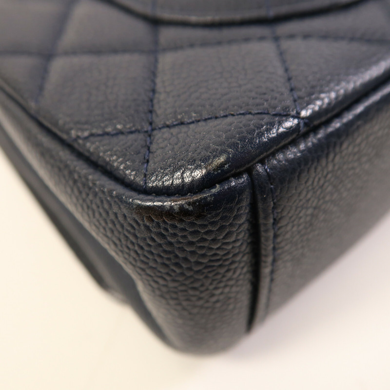 CHANEL 牛皮皮革Filigree Flap金扣鏈帶肩背袋-7