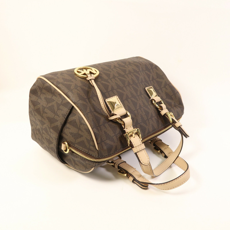 Michael Kors 塗層帆布Grayson金扣手挽袋-9