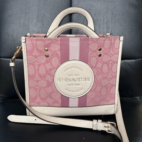 COACH 經典LOGO 粉色 紙袋包 單肩斜挎包 托特包 C5115