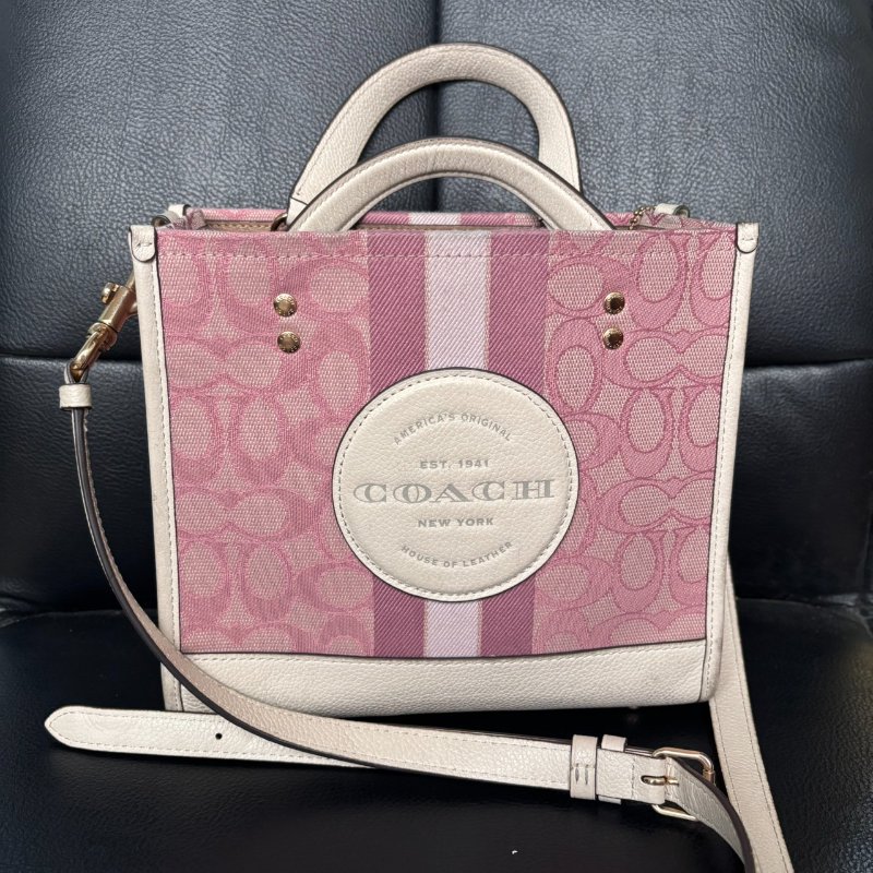 COACH 經典LOGO 粉色 紙袋包 單肩斜挎包 托特包 C5115-0