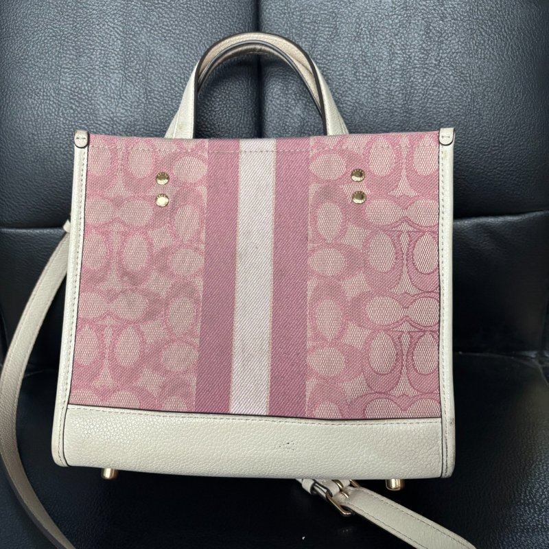 COACH 經典LOGO 粉色 紙袋包 單肩斜挎包 托特包 C5115-1