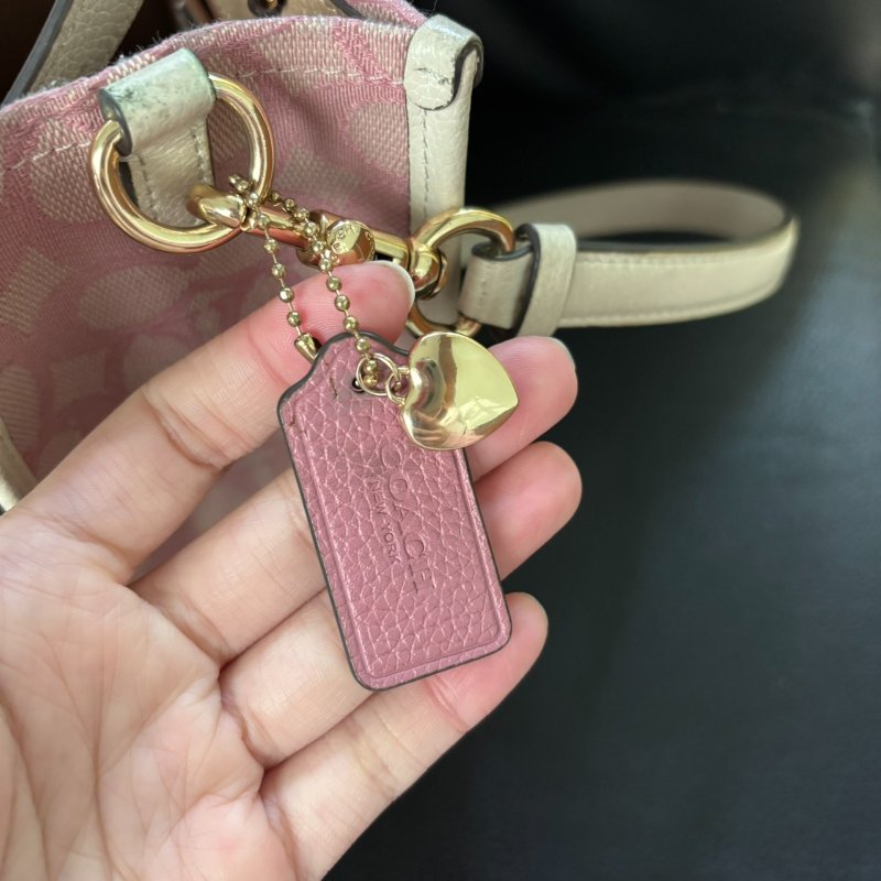 COACH 經典LOGO 粉色 紙袋包 單肩斜挎包 托特包 C5115-2