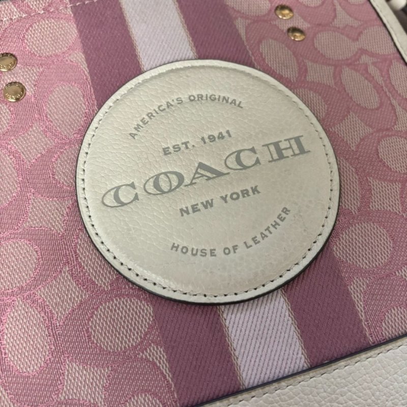 COACH 經典LOGO 粉色 紙袋包 單肩斜挎包 托特包 C5115-4