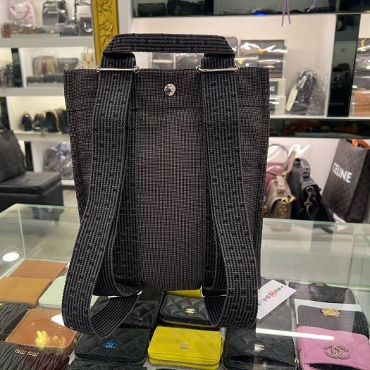 東區正精品㊣HERMES HERLINE 深灰色帆布H LOGO釦子拉鍊手提包公事包帆布包電腦包後背包小款 RZ6132-6