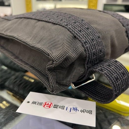東區正精品㊣HERMES HERLINE 深灰色帆布H LOGO釦子拉鍊手提包公事包帆布包電腦包後背包小款 RZ6132-7