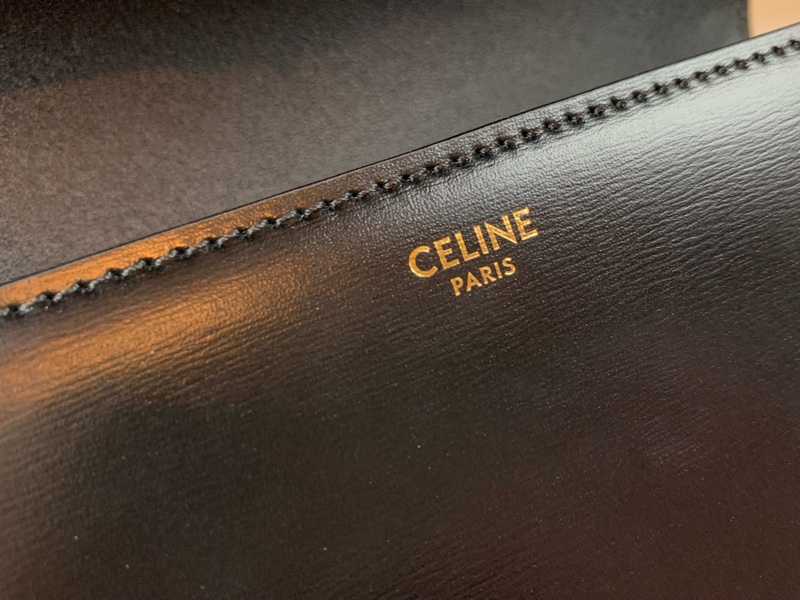 Celine Triomphe凱旋門 黑金 小號 斜背包 肩背包-10