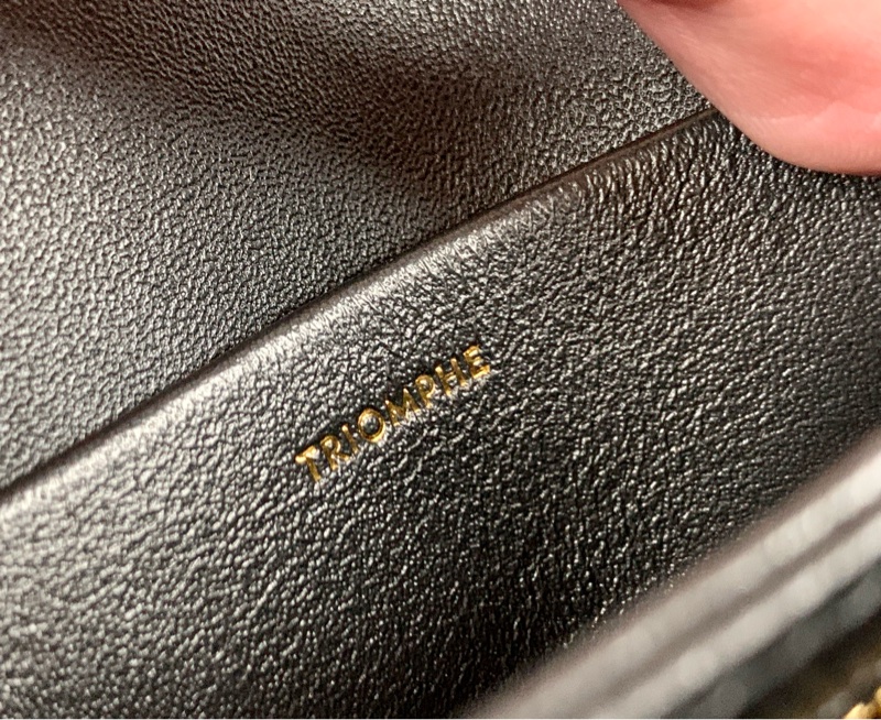 Celine Triomphe凱旋門 黑金 小號 斜背包 肩背包-12