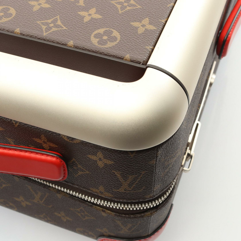 路易威登 Horizon 55 旅行手提包 M20200 Monogram 皮革 棕色/紅色 二手-5