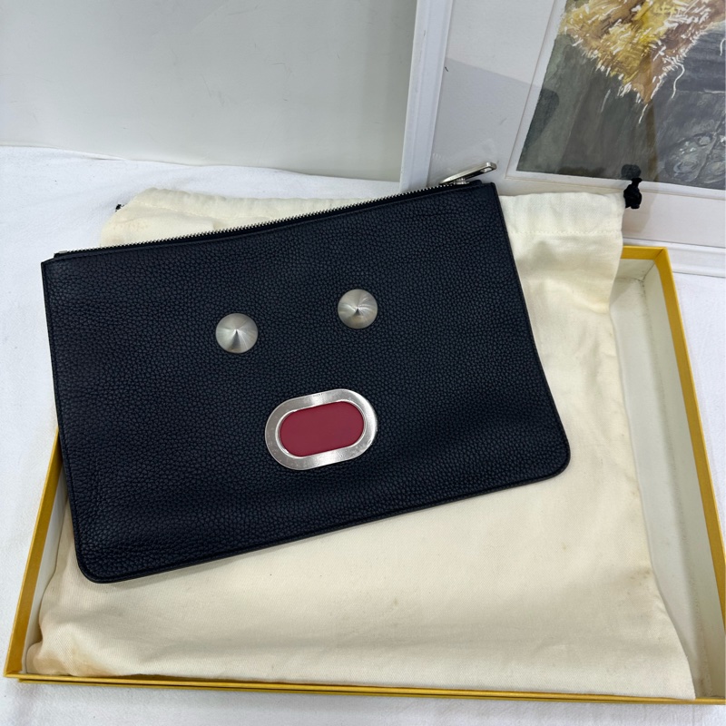 Fendi芬迪 怪獸系列牛皮信封手包-0