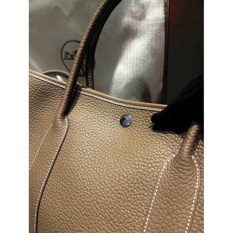 🌟 愛馬仕 Garden party 36 花園包 大象灰 全新全配-1