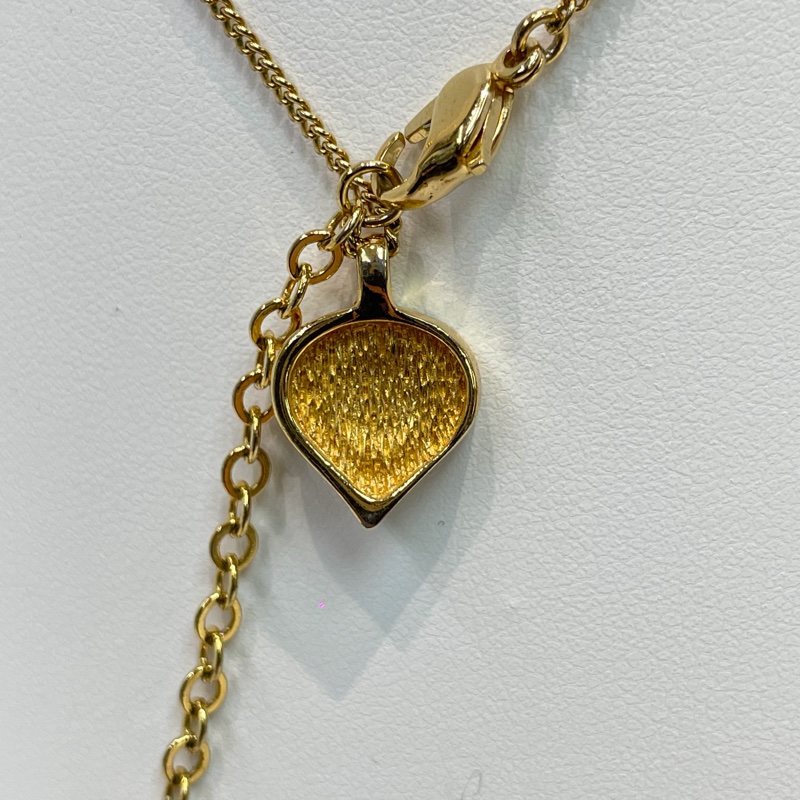 Dior 中古黑金淚滴水鑽項鏈 XA393-2