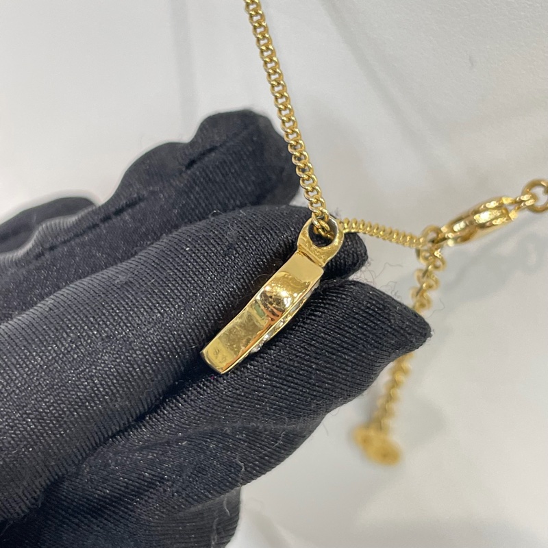 Dior 中古黑金淚滴水鑽項鏈 XA393-4