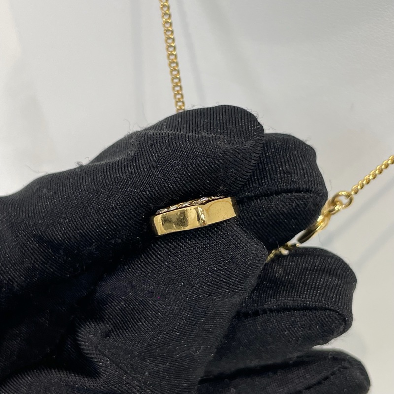 Dior 中古黑金淚滴水鑽項鏈 XA393-5