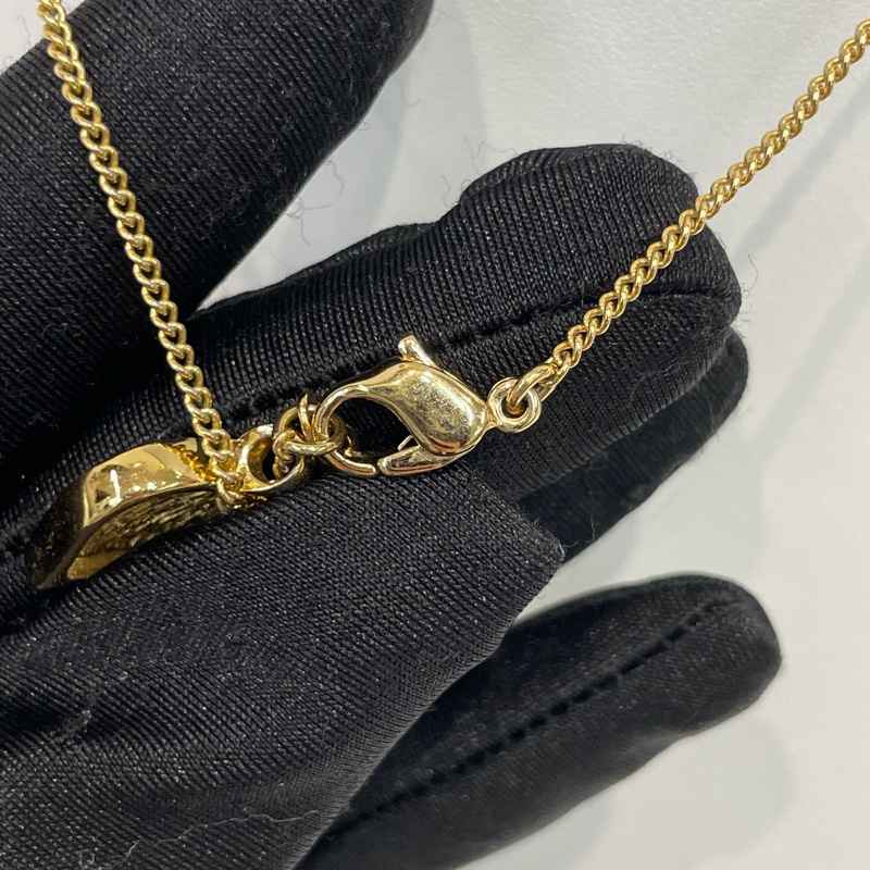 Dior 中古黑金淚滴水鑽項鏈 XA393-7