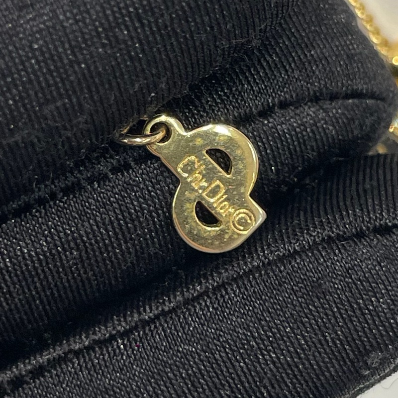 Dior 中古黑金淚滴水鑽項鏈 XA393-15