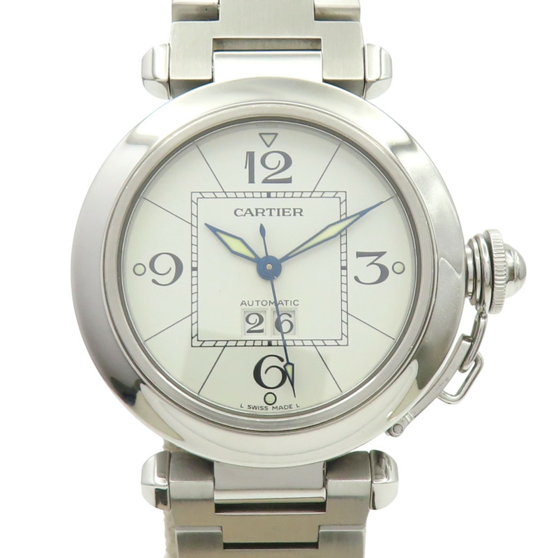 白色錶盤 不鏽鋼 Pasha C 腕錶【Cartier 卡地亞】 W31055M7(2475)-0
