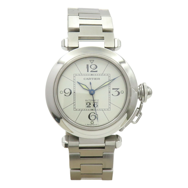 白色錶盤 不鏽鋼 Pasha C 腕錶【Cartier 卡地亞】 W31055M7(2475)-1