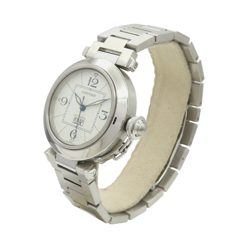 白色錶盤 不鏽鋼 Pasha C 腕錶【Cartier 卡地亞】 W31055M7(2475)-3