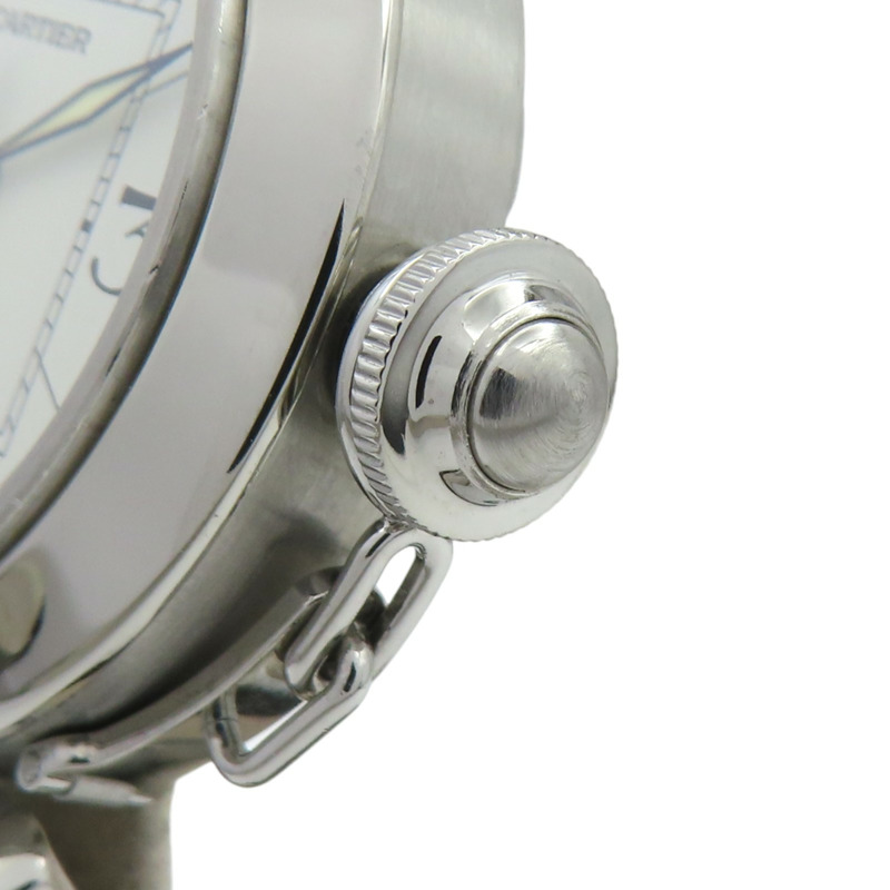 白色錶盤 不鏽鋼 Pasha C 腕錶【Cartier 卡地亞】 W31055M7(2475)-7