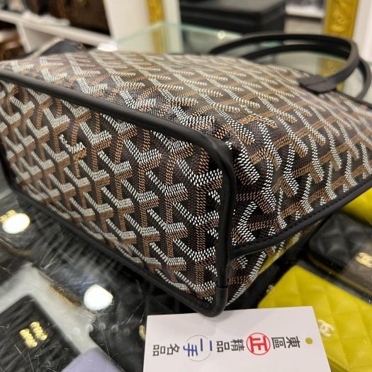 東區正精品㊣GOYARD Anjou Mini Tote 黑色皮革雙面手提袋托特包 RZ6138-7