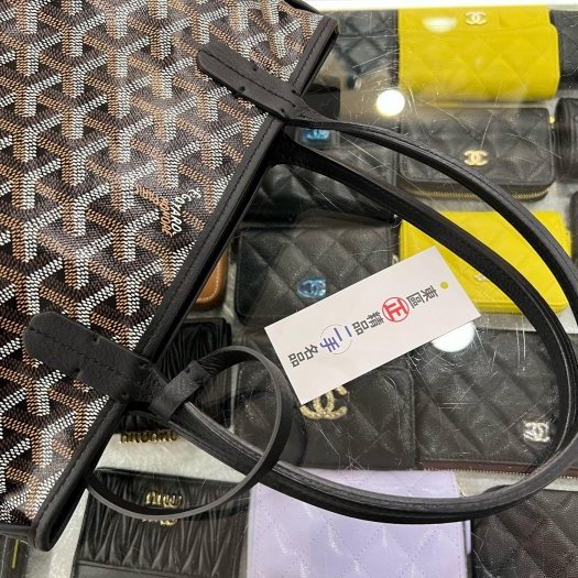 東區正精品㊣GOYARD Anjou Mini Tote 黑色皮革雙面手提袋托特包 RZ6138-9