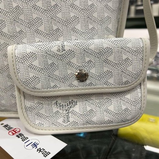 東區正精品㊣GOYARD Anjou Mini Tote 白色皮革雙面手提袋托特包 RZ6137-3