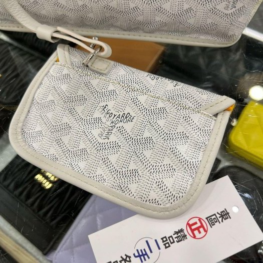 東區正精品㊣GOYARD Anjou Mini Tote 白色皮革雙面手提袋托特包 RZ6137-4