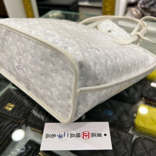 東區正精品㊣GOYARD Anjou Mini Tote 白色皮革雙面手提袋托特包 RZ6137-7