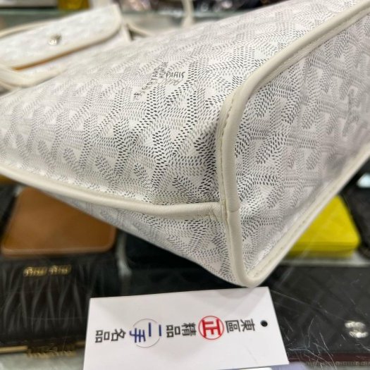 東區正精品㊣GOYARD Anjou Mini Tote 白色皮革雙面手提袋托特包 RZ6137-8