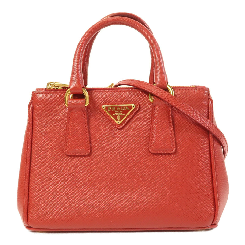 PRADA Saffiano皮革2 Way Shoulder金扣手挽肩背兩用袋-0