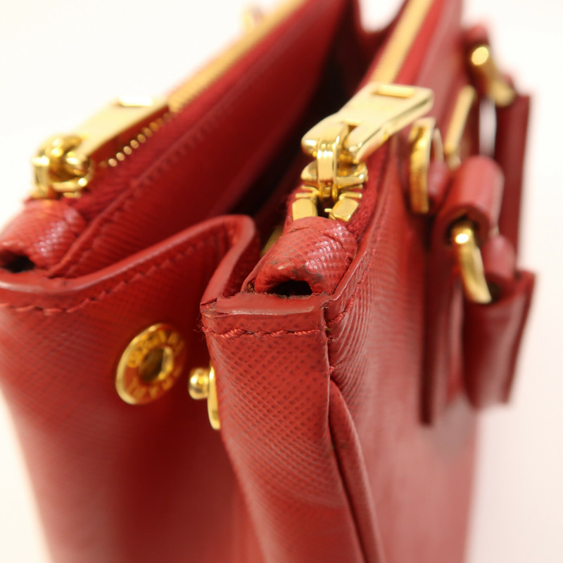 PRADA Saffiano皮革2 Way Shoulder金扣手挽肩背兩用袋-17