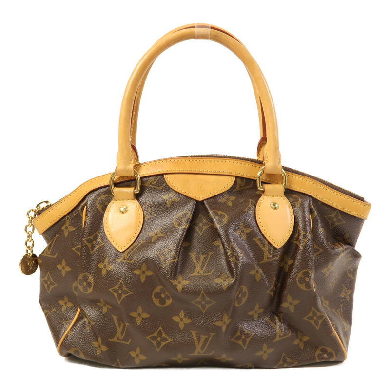 LOUIS VUITTON Monogram Tivoli PM金扣手挽袋棕色-0