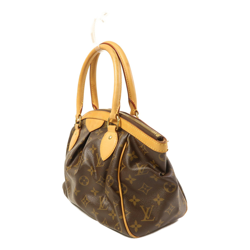 LOUIS VUITTON Monogram Tivoli PM金扣手挽袋棕色-2