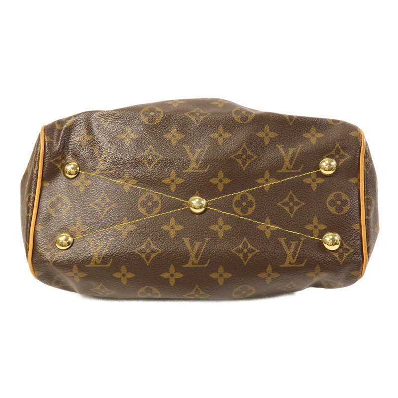 LOUIS VUITTON Monogram Tivoli PM金扣手挽袋棕色-3