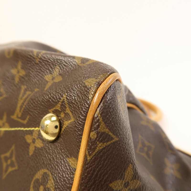 LOUIS VUITTON Monogram Tivoli PM金扣手挽袋棕色-4