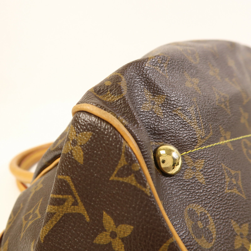 LOUIS VUITTON Monogram Tivoli PM金扣手挽袋棕色-5