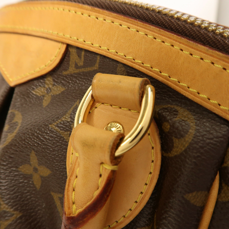 LOUIS VUITTON Monogram Tivoli PM金扣手挽袋棕色-10