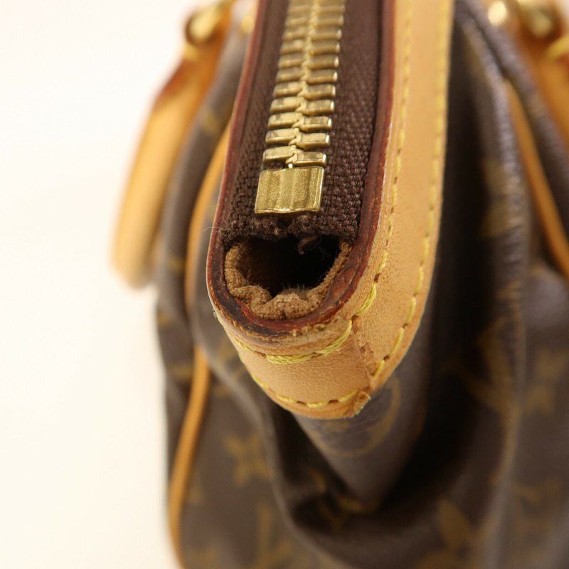 LOUIS VUITTON Monogram Tivoli PM金扣手挽袋棕色-14