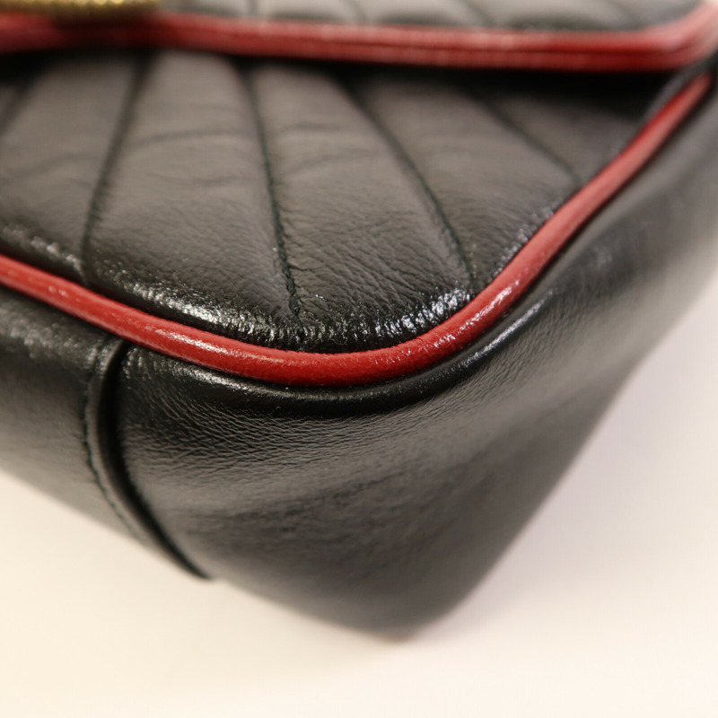 GUCCI 牛皮皮革GG Marmont金扣鏈帶肩背袋-4