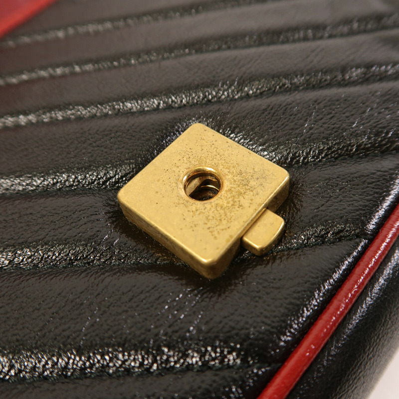 GUCCI 牛皮皮革GG Marmont金扣鏈帶肩背袋-12