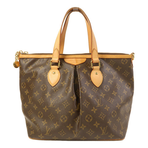 LOUIS VUITTON Monogram Palermo PM金扣手挽肩背兩用袋棕色