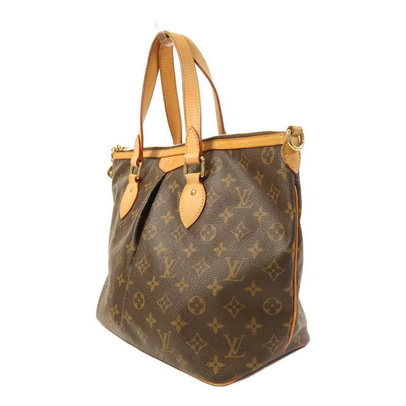 LOUIS VUITTON Monogram Palermo PM金扣手挽肩背兩用袋棕色-2