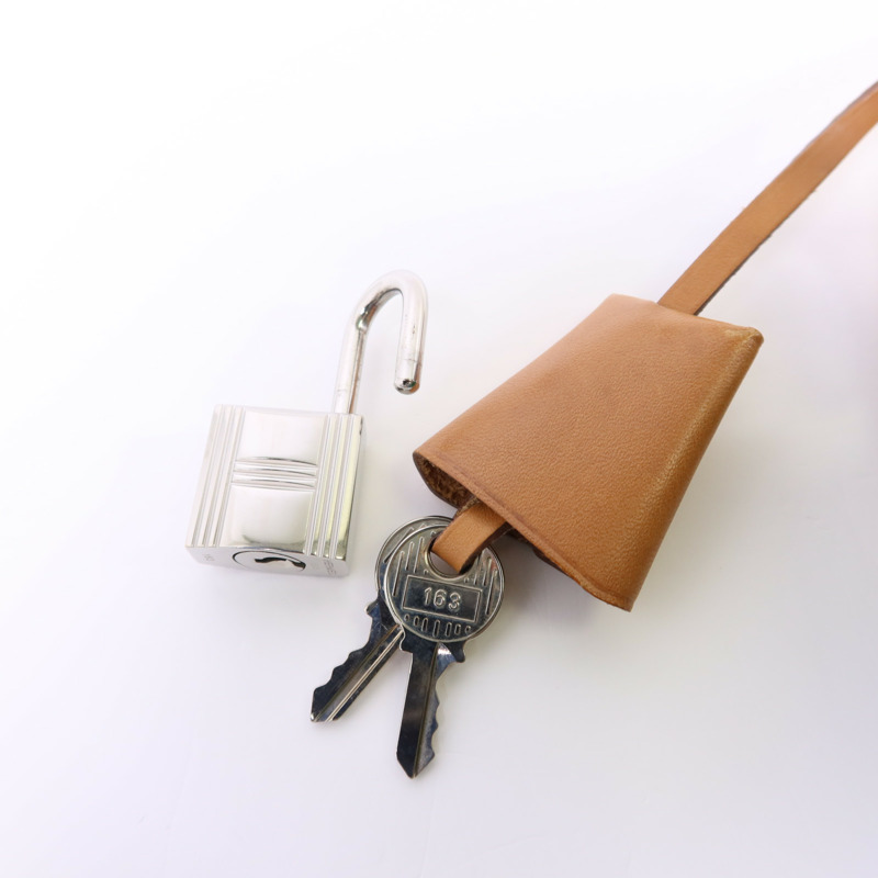 HERMES 帆布Herbag PM銀扣手挽肩背兩用袋Bamboo-10