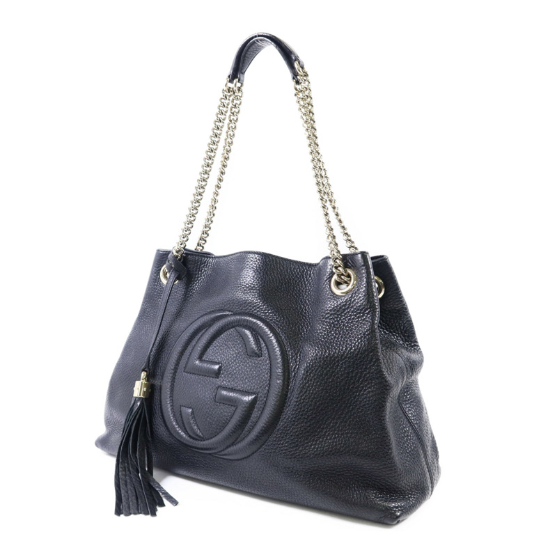 GUCCI 牛皮皮革Soho金扣肩背袋-2